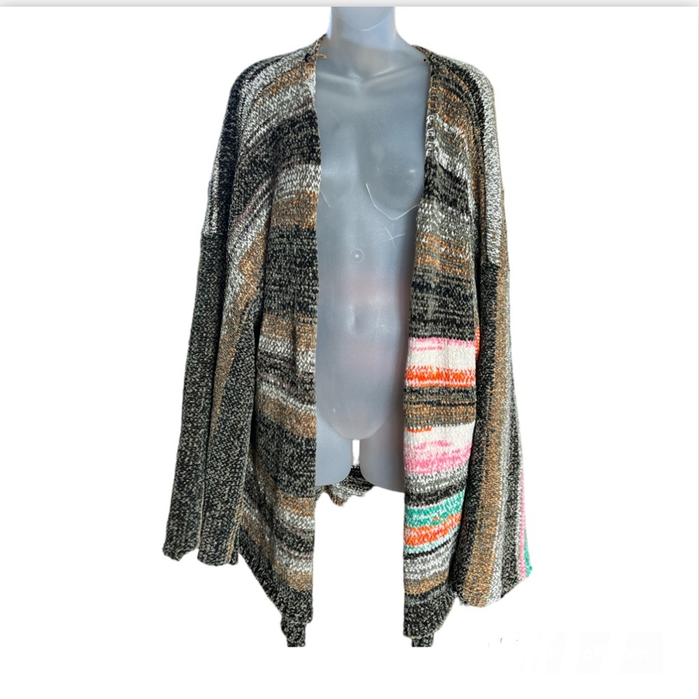 Pol Women’s Sunshine in Stripes Chenille Cardigan Size Large